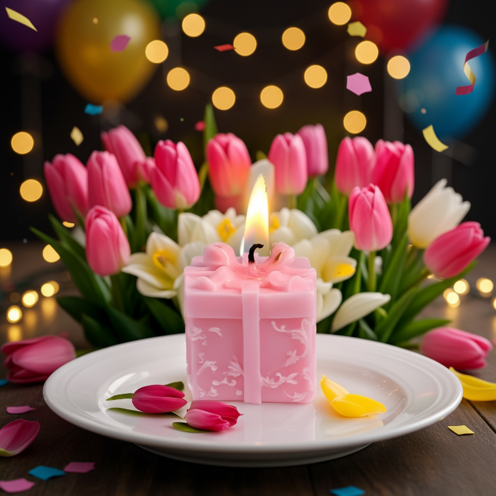 Pink Box Decorative Candle