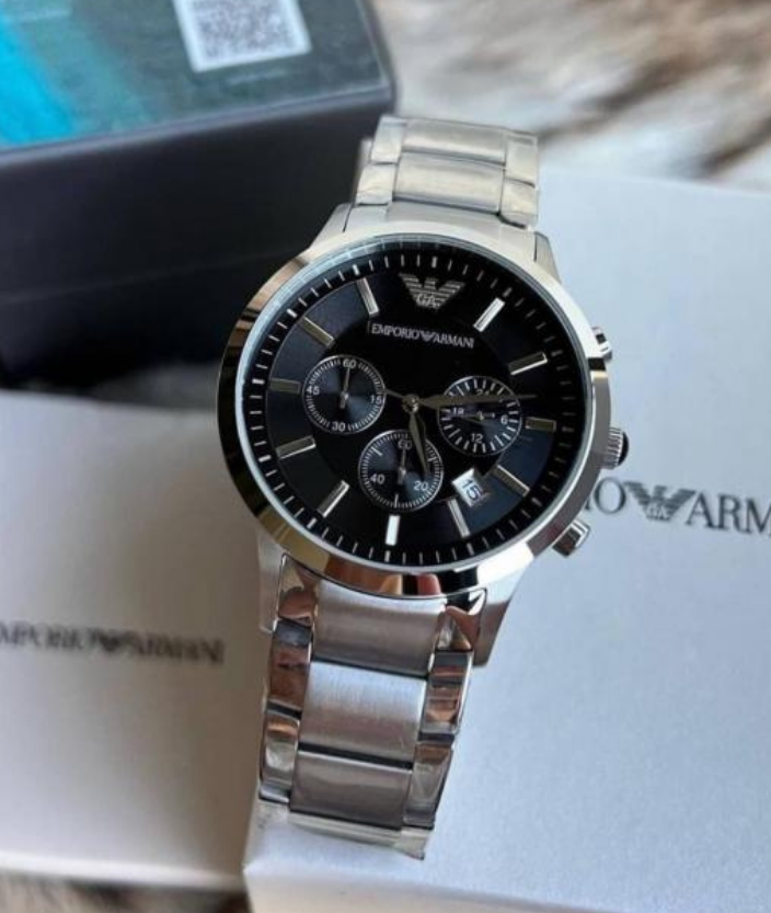 Emporio Armani Blacked-Out Chronograph1
