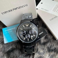 Emporio Armani Classic Black Dial Stainless Steel1