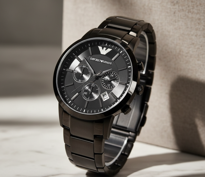 Emporio Armani Classic Black Dial Stainless Steel12