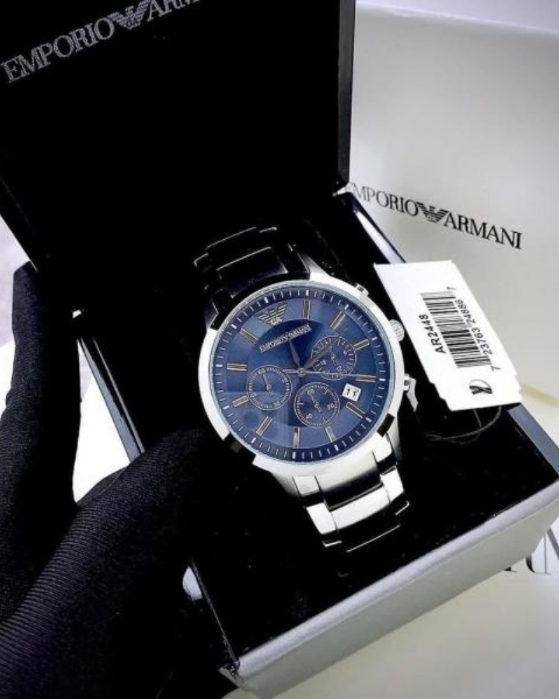 Emporio Armani Classic Blue Dial Stainless Steel