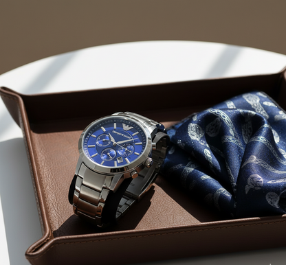 Emporio Armani Classic Blue Dial Stainless Steel12