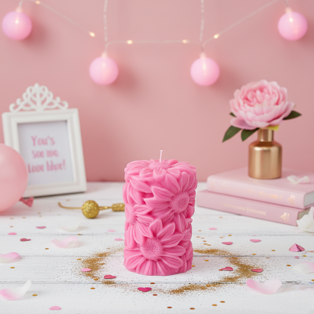 Sunflower Pillar Scented Candle