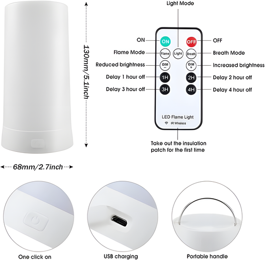 USB Rechargeable Flame Effect Night Light1