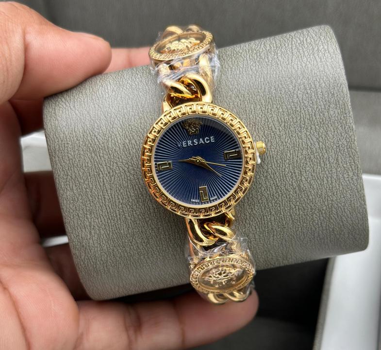 Versace Medusa Icon Gold Blue Dial Watch